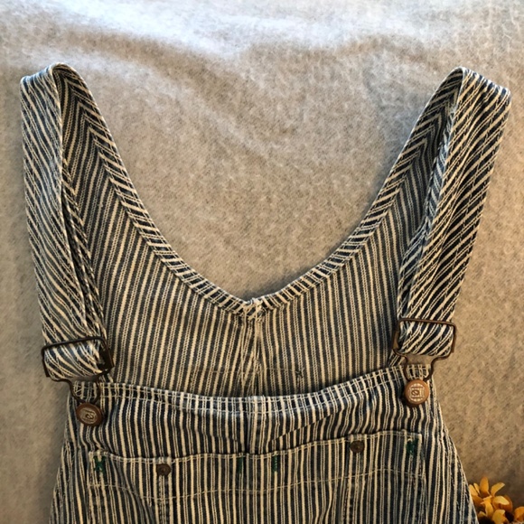 NWOT - Navy & White Stripe Denim Short-Alls - Picture 2 of 16